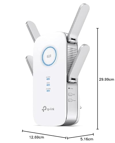 TP-Link RE655 WLAN Verstärker Repeater AC2600, Dual-Band AC + N, 1733 Mbit/s 5GHz + 800Mbit/s 2,4GHz, Gigabit-LAN-Port, 4*4-MU-MIMO, App Steuerung, maximale Abdeckung