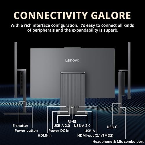 Lenovo Ideacentre 68,6 cm (27 Zoll) FHD Touch All-in-One Desktop, AMD Ryzen 5 8645HS, 8 GB DDR5, 1,5 TB Speicher (512 GB SSD + 1 TB Dockingstation), AMD Radeon 760M, 5 MP Kamera, Wi-Fi 6, Tastatur und