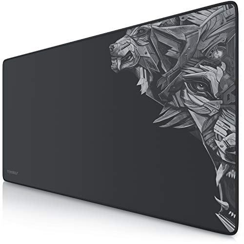 TITANWOLF XXL Speed Gaming Mauspad - 900 x 400mm - XXL Mousepad - Tischunterlage Large Size - mit Titanwolf-Motiv - verbessert Präzision und Geschwindigkeit - rutschfest - strapazierfähig