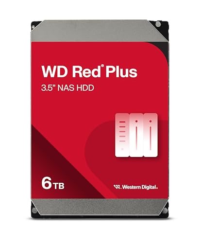 WD Red Plus 6 TB NAS Interne Festplatte 3,5 Zoll - 5400 U/Min, SATA 6Gb/s
