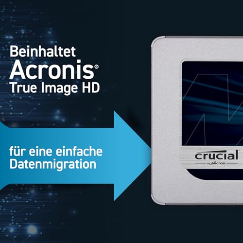 Crucial MX500 4TB 3D NAND SATA 2,5 Zoll Interne SSD, Bis zu 560 MB/s - CT4000MX500SSD1