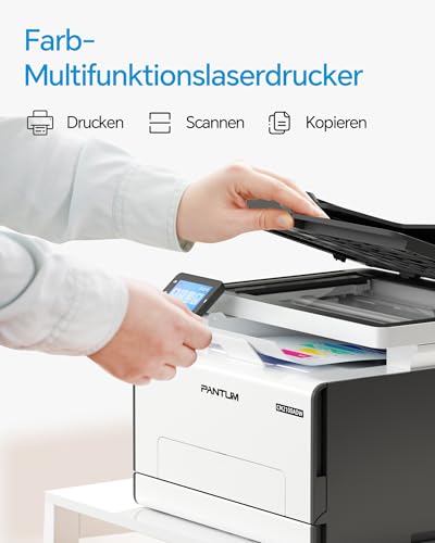 PANTUM CM2100ADW Farblaserdrucker Multifunktionsgerät, Drucker Scanner Kopierer 3in1 mit ADF, WLAN, Ethernet, USB, Automatischer Duplexdruck, 20ppm