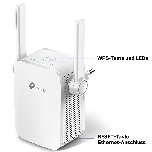 TP-Link RE305 AC1200 WLAN Repeater (Dual WLAN AC+N, 1167 Mbit/s, App Steuerung, 1 Port, 2X Flexible Externe Antennen, WPS, AP Modus, kompatibel zu Allen WLAN Geräten) weiß