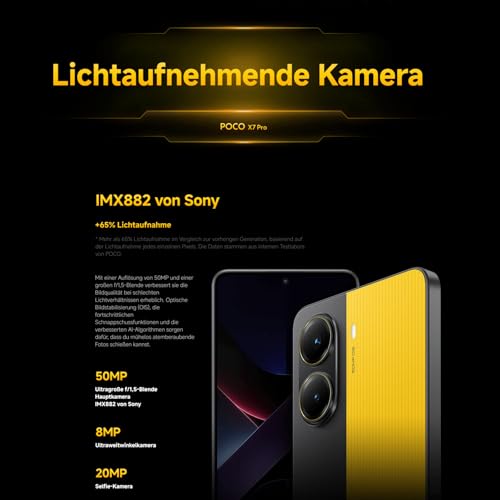 XIAOMI Poco X7 Pro Smartphone, 12+512GB, 6000mAh Akku, 50MP Kamera, Schwarz | 50MP Hauptkamera mit OIS, 90W HyperCharge, IP68, KI-Funktionen (Ladegerät nicht enthalten)
