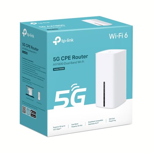 TP-Link Archer NX200 LTE WLAN Router, 5G Router SIM-Karte, AX1800 Dualband-WLAN 6, 3 x Gigabit-Ports, MU-MIMO, Web- und APP-Verwaltung, Plug-and-Play