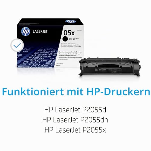 HP 05X Schwarz Original LaserJet Tonerkartusche mit hoher Reichweite CE505X