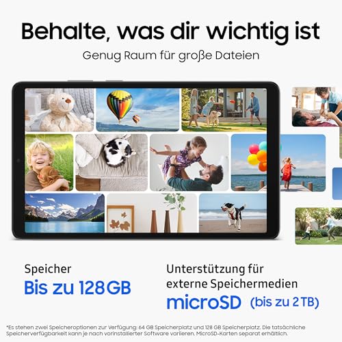 Samsung Galaxy Tab A11, Android Tablet, 8,7 Zoll Display mit 90 Hz Bildwiederholrate, 128 GB Speicher, 8 GB RAM, Dolby Dual-Lautsprecher, Silver, 3 Jahre Herstellergarantie [Exklusiv bei Amazon]