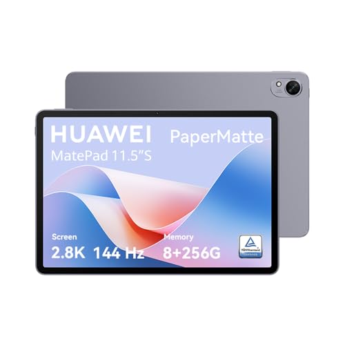 HUAWEI MatePad 11, 5″S PaperMatte Edition Tablet, 8GB+256GB, 2, 8K FullView Display, 144 Hz hohe Bildwiederholfrequenz, 8800 mAh Akku, Wi-Fi, Bluetooth, Space Grau