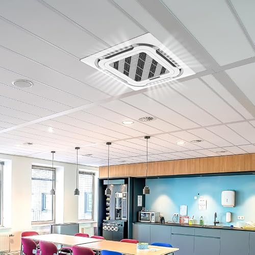 AUX A++ Klimaanlage Set mit 3× Deckenkassette 12000 BTU (je 3,5 kW) + Außengerät 36000 BTU (10,5 kW) - R32 Kältemittel - Weiß - Split-Klimaanlage für 3 Räume - leise & anschlussfertig