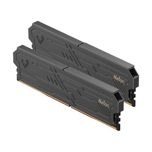 Netac DDR4 RAM 32GB Kit (2x16GB) 3200MHz DRAM 288-Pin UDIMM Desktop-Speicher CL16-20-20-40 1.35V Intel XMP 2.0 Computer-Speicher-Schwarz