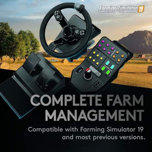 Logitech G Saitek Farm Controller | Farming Simulator Bundle: Lenkrad, Steuerkonsole, Pedale, 900°, 38+ Tasten, USB, PC/Mac - Schwarz