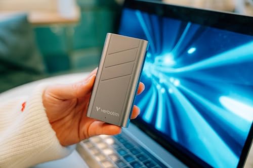 Verbatim TurboMetal Portable SSD 1TB USB4 40Gbps Externe SSD 3700MB/s | Mit USB4, bis 3700MB/s Lesen und 3600MB/s Schreiben für professionelle Datenübertragung und Backups