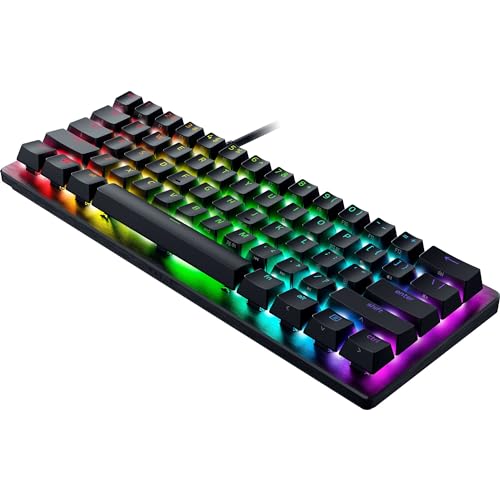 Razer Huntsman V3 Pro Mini - Analoge optische E-Sport Gaming-Tastatur 60% Format - Snap Tap & Rapid Trigger (Digitale Steuerungstasten, Doubleshot-PBT-Tastenkappen) QWERTY US-Layout | Schwarz
