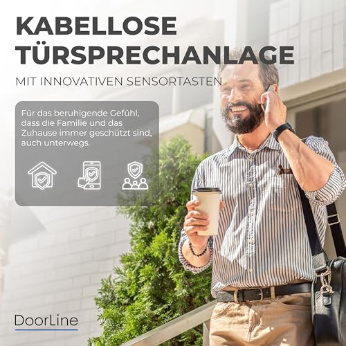 DoorLine Slim DECT Farbe: Weiß von Telegärtner Elektronik l Clevere Türstation l per Knopfdruck mit der AVM FRITZ!Box zur Tür-Sprechanlage gekoppelt l erweiterbar zur Video-Sprechanlage I