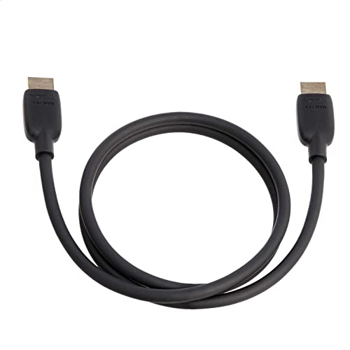 Amazon Basics HDMI-Kabel, 48 Gbit/s, Zertifiziert, Ultra-High-Speed, 8K bei 60 Hz, 4K bei 120 Hz, vergoldete Stecker, Ethernet-fähig, 0.9 m, Schwarz
