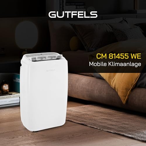 GUTFELS mobile Klimaanlage, 3-in-1 Gerät, 14000 BTU mit 4,0 kW Kühlleistung, 450m³/h, geeignet für 45m², Entfeuchtet 36 Liter/Tag, 1538 Watt, CM 81455 we