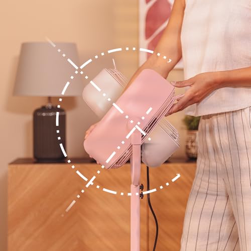 Cecotec - Standventilator EnergySilence 250 ClassicStyle Pink 25 W, 10 Zoll Durchmesser, 3 Aerodynamische Flügel, Verstellbare Neigung, 2 Geschwindigkeiten, Elegantes Design, Rosa Farbe