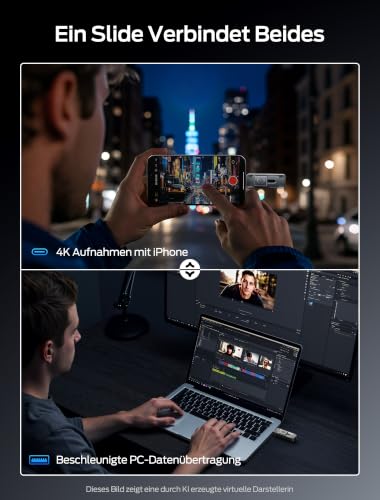 MOVE SPEED Externe SSD 1TB, Externe Festplatte mit bis zu 560MB/s Lesegeschwindigkeit, SSD Extern mit Dual-Ports & Push-Pull Design, Typ-C + USB 3.2 Portable SSD für iPhone 17/16/15/Android/Mac