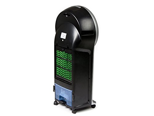 DOMO DO152A Mobiler Luftkühler - 3 Funktionen (natürlich, normal, schlafen) - 5,5L Wassertank - 800m³/Std - Lautstärke 65 Db - Inklusive 2 Kühlelemente - Schwarz/Silber