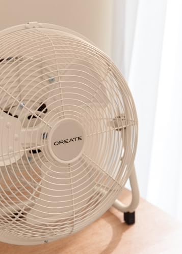 CREATE / AIR FLOOR RETRO/Industrieller Bodenventilator/Sand Ventilator, 12 Zoll, starker Luftstrom, 3 Geschwindigkeiten, leise, leicht, rutschfeste Standfüße