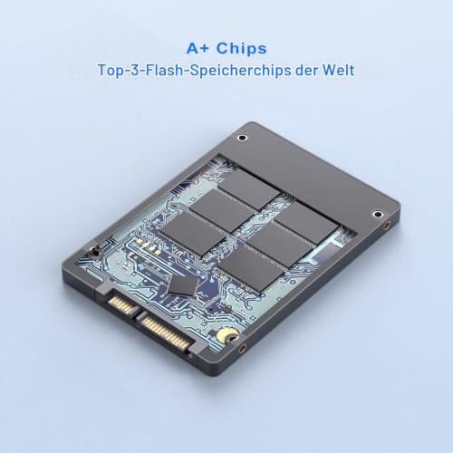 Vansuny Intern SSD 256GB 2.5 Zoll SATA III 6 Gb/s SSD intern 256GB 3D TLC NAND-Technologie zum Aufrüsten von PC oder Laptop Speicher und Speicher für IT-Profis/Ersteller/Unternehmen