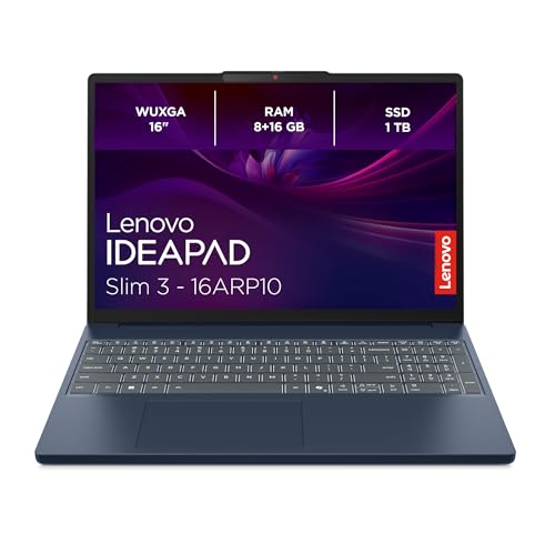 Lenovo IdeaPad Slim 3 | Laptop | Ryzen 5 | 24GB | 1TB | 65W Netzteil | 16" WUXGA Display | AMD Ryzen 5 7535HS | 1TB SSD | 24GB RAM | AMD Radeon 660M Grafik | QWERTZ | Windows 11 | Blau