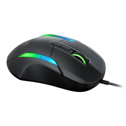Turtle Beach Kone II ergonomische RGB-PC-Gaming-Maus mit Kabel | Ash Black, 26K-DPI-Sensor, optische Schalter, 23 belegbare Eingaben, ergonomisch, 4D Scroll Wheel, Gleiter aus reinem PTFE