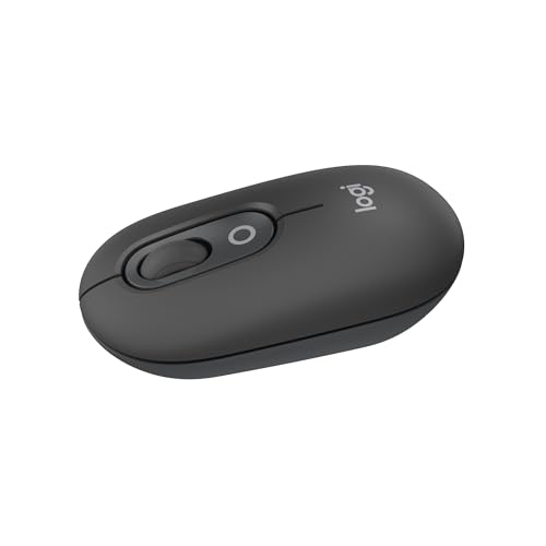 Logitech POP Mouse, kompakte und mobile kabellose Bluetooth-Maus | Programmierbare Tasten, leise Klicks, Easy-Switch für bis zu 3 Geräte, Notebook, Tablet, PC - Grafit