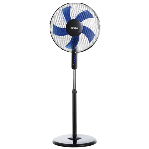 Jocca – Standventilator 40 cm/ 3 Geschwindigkeiten 45 W/Runde Basis für Stabilität/ 5 Flügel/Höhe 125 cm
