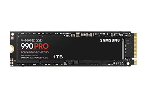 Samsung 990 PRO NVMe M.2 SSD , 1 TB, PCIe 4.0, 7.450 MB/s Lesen, 6.900 MB/s Schreiben, Interne SSD für Gaming und Videobearbeitung, Schwarz, MZ-V9P1T0BW