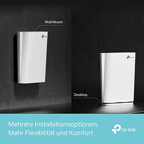TP-Link RE900XD WiFi 6 WLAN Verstärker Repeater AX6000, 160-MHz-Kanal, 2,5-Gbit/s-Port + 2× Gigabit-Ports, 4×4 MU-MIMO, WPA 3, Der leistungsstärkste Wi-Fi 6 Repeater von TP-Link