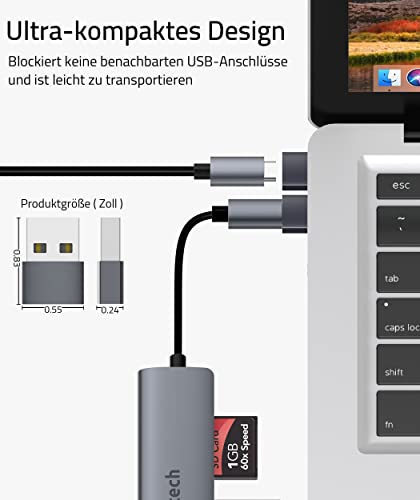 Syntech Adapter USB C auf USB (3er-Pack) [Aluminiumgehäuse,hohe Stabilität] Kompatibel mit AirPods 3,iPad mini/Air, iPhone 16/15/14/13 Pro Max, Apple Watch Series 9/8/7 usw