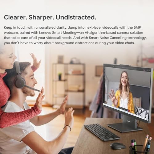 Lenovo IdeaCentre All-in-One Desktop-Computer, 27 Zoll FHD Touch IPS Display, 8-Core Intel Core i5-13420H, 16GB DDR5, 512GB SSD, Office 365 für das Web, Wireless KB & M, Wireless Charging Base, Win 11