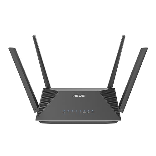 ASUS RT-AX52 AX1800 AiMesh kombinierbarer Router | WiFi 6, 1800 Mbit/s, Instant Guard, integriertes VPN, WPA3