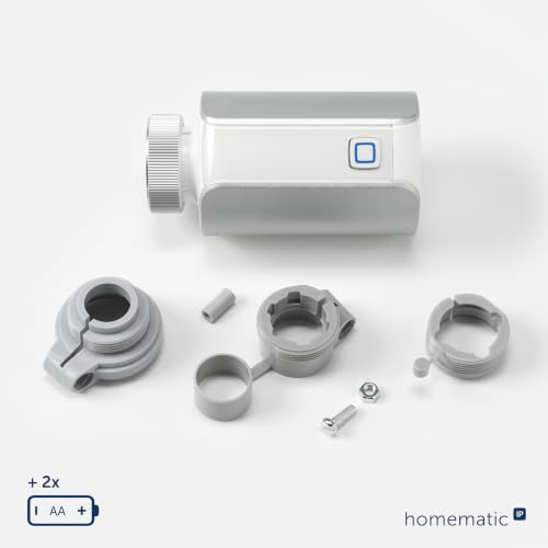 Homematic IP Heizkörperthermostat – Evo, Silber | Smart Home, digitaler Thermostat Heizung, App-Steuerung, Alexa/Google Home, einfache Installation, Energie sparen, 156650A0
