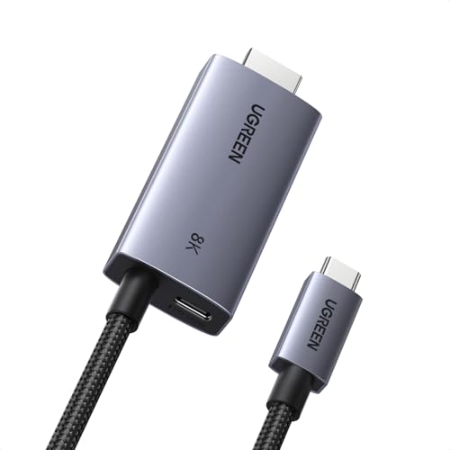 UGREEN USB-C auf HDMI Kabel, 8K@60Hz, 4K@240Hz, 140W PD Schnelllade, 2M | Typ C Thunderbolt 5/4/3, HDMI 2.1, HDR, Unidirektionaler Adapter, kompatibel mit MacBook, iPhone 18, iPad, Galaxy S26