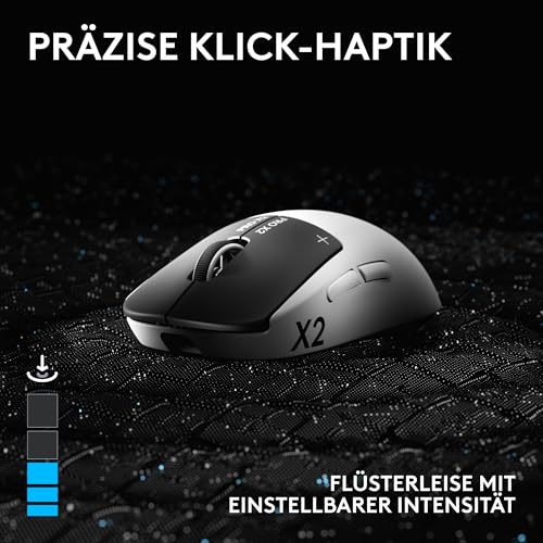 Logitech G PRO X2 SUPERSTRIKE LIGHTSPEED kabellose Gaming-Maus | Super schnell, äußerst leicht (61 g), anpassbare Klick-Haptik, USB-C-Aufladung, für PC/Mac/Laptop - Weiß