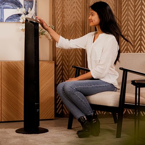 Cecotec Turmventilator EnergySilence 9250 Skyline Smart Tilt, 42 Zoll | Motor mit 45 W, Fernbedienung mit LED-Display, neigbar, 3 Geschwindigkeiten, 4 Modi, Timer bis 12 Std.