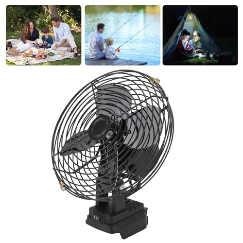 Jeanoko Baustellenventilator, Tragbar, 35 W, 4000 U/min, 20,3 Cm Eisenflügel, für den Einsatz auf der Baustelle und Im Freien