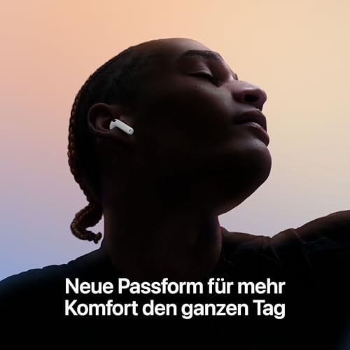 Apple AirPods 4 Kabellose Kopfhörer, Bluetooth Kopfhörer mit aktiver Geräuschunterdrückung, Adaptives Audio, Personalisiertes 3D Audio, Transparenzmodus, USB-C Ladecase, Kabelloses Laden