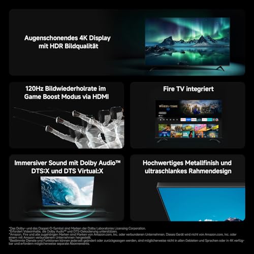 Xiaomi TV F 55 Zoll 2025, 4K UHD Smart TV, Fire OS8, HDR10, L55MB-FAEU | Triple Tuner DVB-C/S/S2/T/T2, 60Hz with 120Hz Game Boost Mode, Voice Control with Alexa