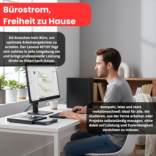 Lenovo - Schneller PC mit Intel Core i7 6700 - Desktop Computer + Silent Rechner für Büro & Home Office mit 4 GHZ - 16 GB - 512GB SSD - USB3.0 - WLAN - inkl Windows 11 Pro und Office 2016
