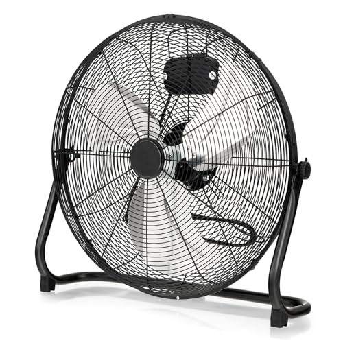 SOARS Bodenventilator 50cm, Windmaschine mit 3-Leistungsstufen, Neigungswinkel 145°, Ventilator Metall mit Handgriff, hoher Luftdurchsatz