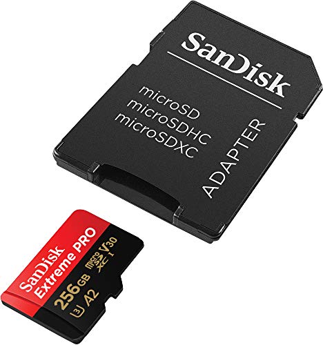 SanDisk Extreme PRO microSDXC UHS-I Speicherkarte 256 GB + Adapter & RescuePRO Deluxe (Für Smartphones, Actionkameras oder Drohnen, A2, Class 10, V30, U3, 200 MB/s Übertragung)