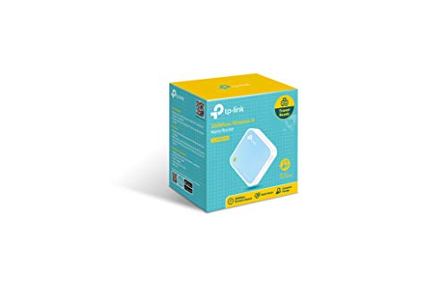 TP-Link TL-WR802N N300 WLAN Nano Router (Tragbar, Accesspoint, TV Adapter, Repeater, Router, Client, 300 Mbit/s (2,4GHz), Media, FTP Server), blau/weiß, 57 x 57 x18 mm