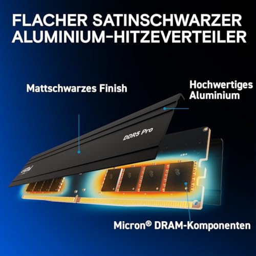 Crucial Pro DDR5 RAM 96GB Kit (2x48GB) 5600MHz, Intel XMP 3.0 / AMD Expo, PC Computer Arbeitsspeicher - CP2K48G56C46U5