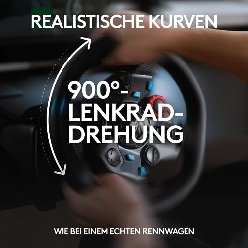 Logitech G29 Driving Force Gaming Rennlenkrad, Zweimotoriges Force Feedback, 900° Lenkbereich, Racing Leder-Lenkrad, Verstellbare Edelstahl Bodenpedale, für PS5, PS4, PC, Mac - Schwarz
