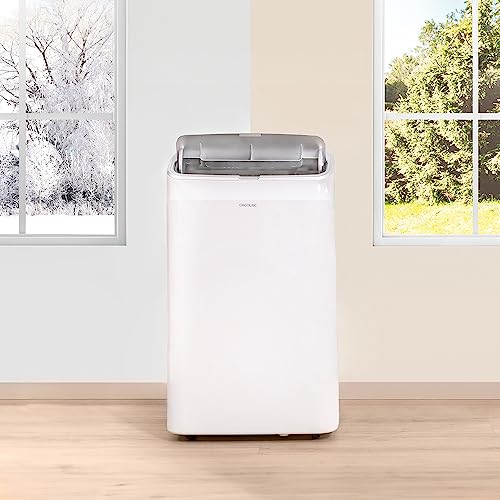 Cecotec Klimaanlage Mobil ForceClima 12800 Heating, 12.000 BTU, 1.340 W | WLAN-Steuerung, 26-28 m², 3 Geschwindigkeiten, Entfeuchtung 26 l/Tag, Energieklasse A, Wärmepumpe für Heizfunktion