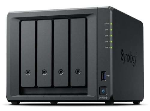 Synology DiskStation DS425+ 4-Bay 3,5" ohne Disk Intel Celeron J4125 1x1GbE + 1x2.5GbE 2GB RAM 2xUSB 3.2 - Mounting Type - Material - Compatible Devices - Color