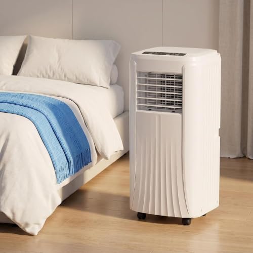 Tragbare Klimaanlage 10000 BTU, kühlt Räume bis 35 m², leiser Betrieb mit Ventilator- und Schlafmodus, 24-Stunden-Timer, Fensterkit enthalten, für Büro, Schlafz, 7000 Btu, 7000 BTU